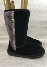 Zodiac American Longoria Women's Aztec Black Leather Boho Boots Winter 7