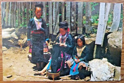 Old Postcard: Thai Girls from the MEO Tribe with Their Costumes