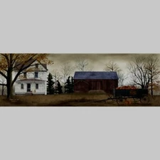 Billy Jacobs Canvas Print PUMPKINS FOR SALE 6" x 18"  Country Farmstead Wagon