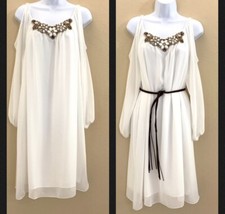 Chelsea and violet Whimisical Cold Shoulders Dress Ivory