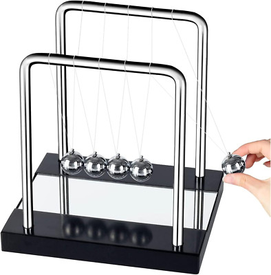 Klassisches Newton Kugelstoßpendel, Groß Newton Pendel 18Cm, 5 Kugeln, Physik De