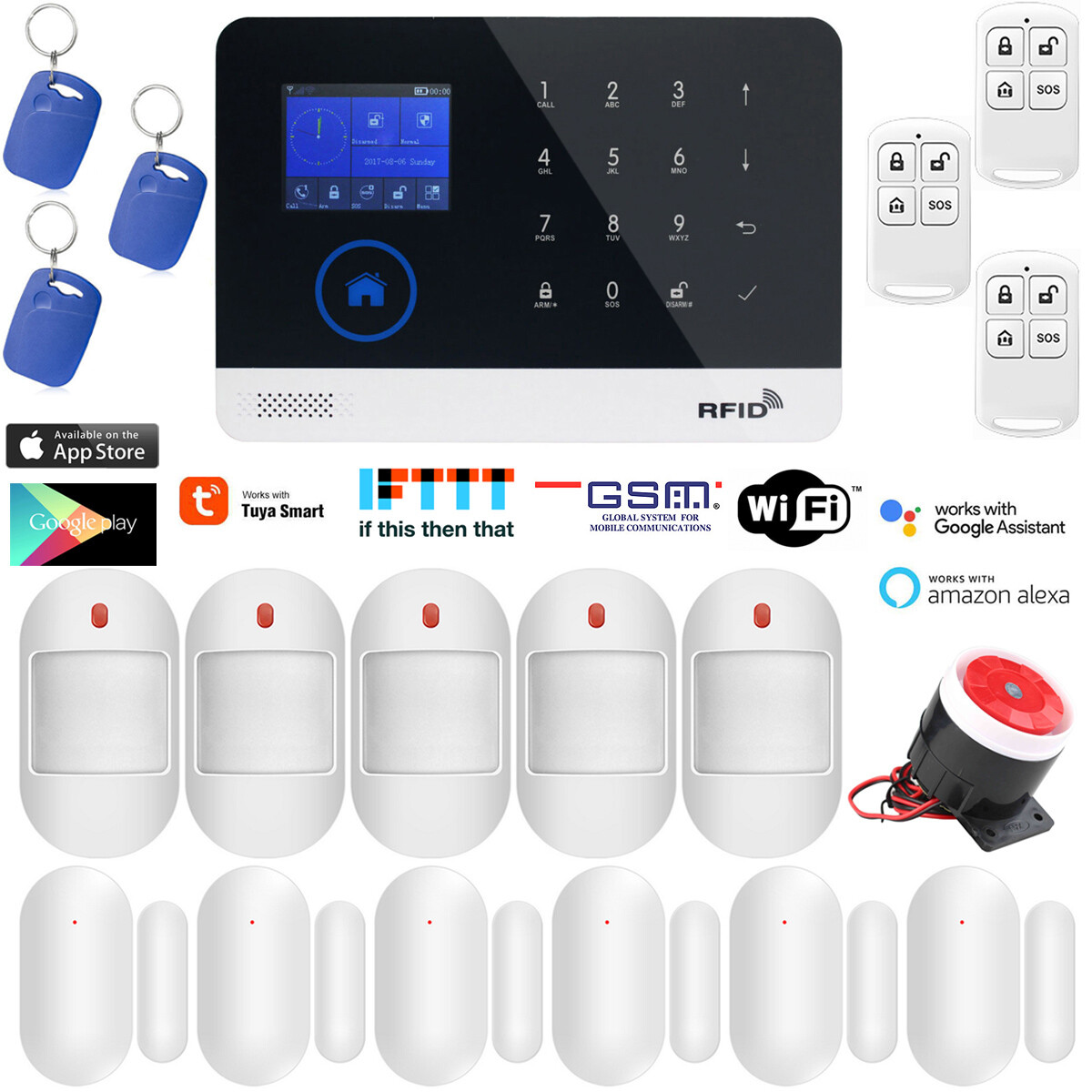 V16 APP WiFi IP GSM Wireless Home Security Alarm System+Amazon