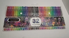 Taotree Glitter Gel Pens, 32 Color Neon 32 Count (Pack of 1), Multicolor 