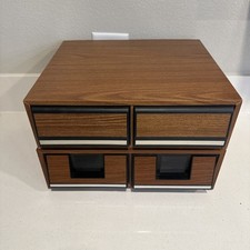 TWO Original VTG 70s 80s Faux Wood 2 Drawer C...