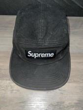Supreme 2 Tone Moleskin Camp Cap Hat Black FW...