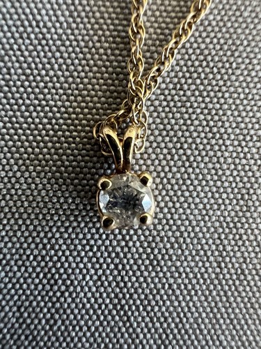 Vintage 14k Gold Solitaire Pendant Necklace Untested 0.5ct Stone Likely Diamond - Picture 3 of 11