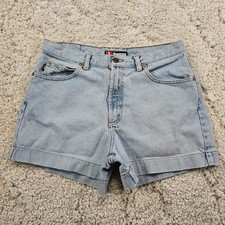 Vintage Womens Jean Shorts Mom Big Hem Stone Wash Y2K Style Skater Baggy 11 31x4