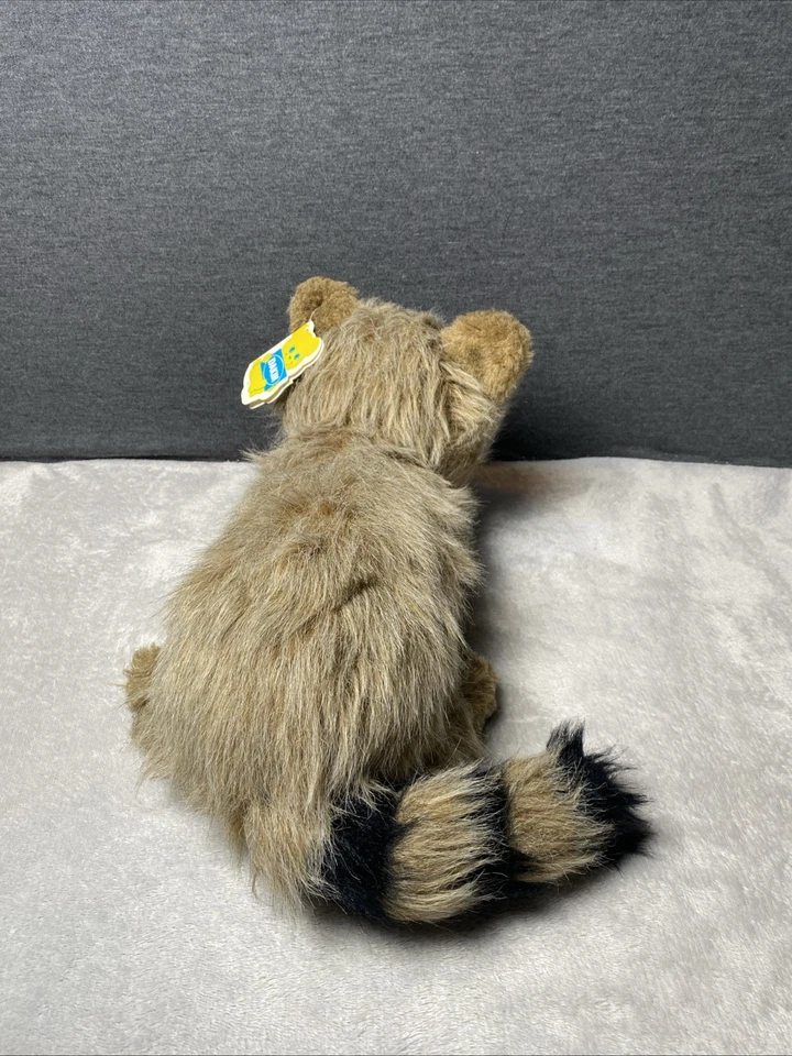 Vintage Nature Babies DAKIN Raccoon Plush Raisin 20”L Realistic Shaggy Toy 1981 - Image 3 of 4