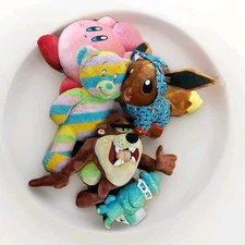 Plush Lot Of 5 - Build A Bear Dr Seuss & Eevee, Official Taz, Kirby, & Soul EUC