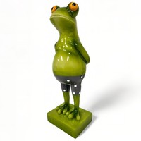 Frosch Dekofigur Lustiger Badefrosch 44 Cm GrüN Gartenfigur Frosch Pooldeko