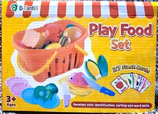 D-FantiX Cutting Play Food, Kid Kitchen Toys, 58Pc Pretend Set, Toddler Boy Girl