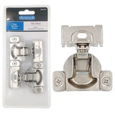 Pair Amerock Nickel 1/2" Overlay Concealed Cup Hinges Adjustable 2PK2811J2314
