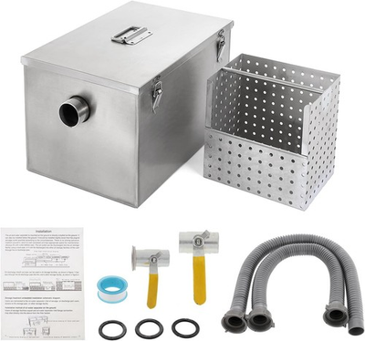 #ad Grease Trap 8lb Commercial Stainless Steel Interceptor Side Inlet BEAMNOVA 8lbs $139.99