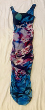 Women’s Butterfly Floral Bodycon Maxi Dress Sleeveless Straps Small