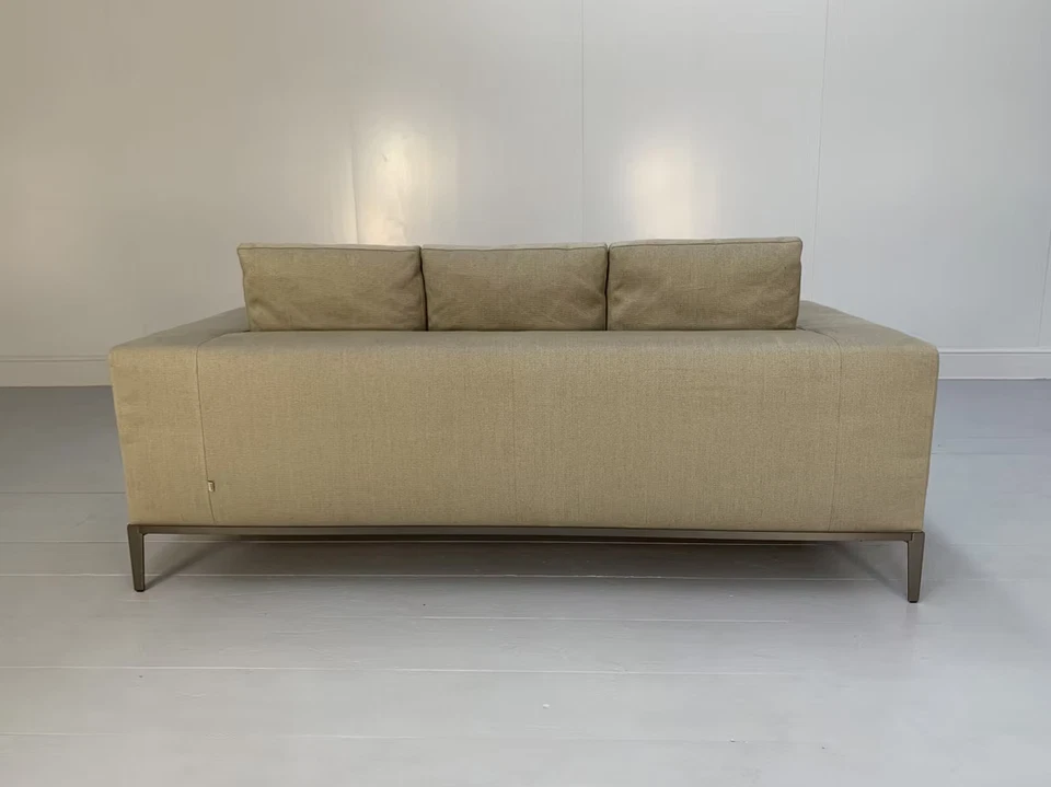 B&B Italia Maxalto "Simplice" 2.5-Seat Sofa - In Woven Linen - Image 4 of 4