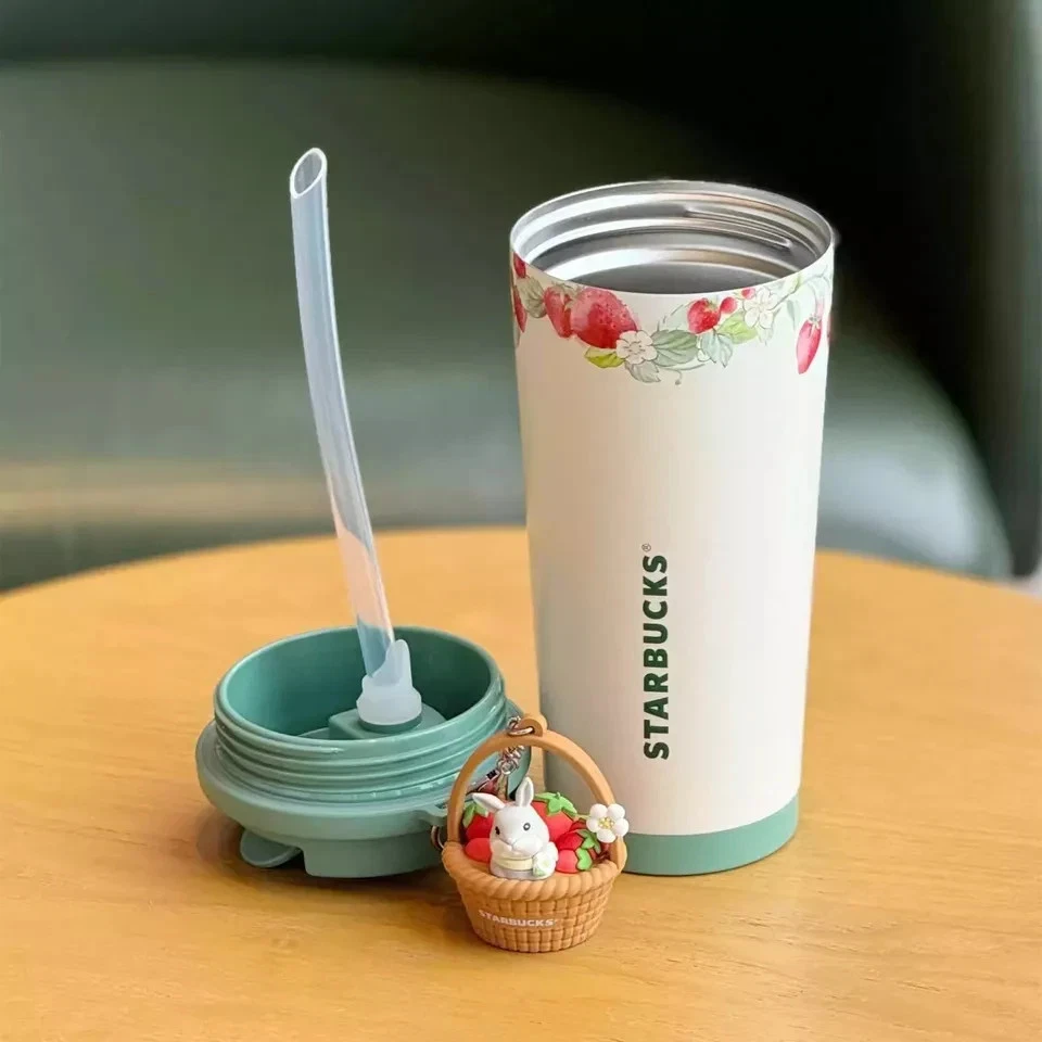 New 2025 China Starbucks Strawberry Rabbit 16oz SS Double Drink Tumbler Cup - Image 3 of 4