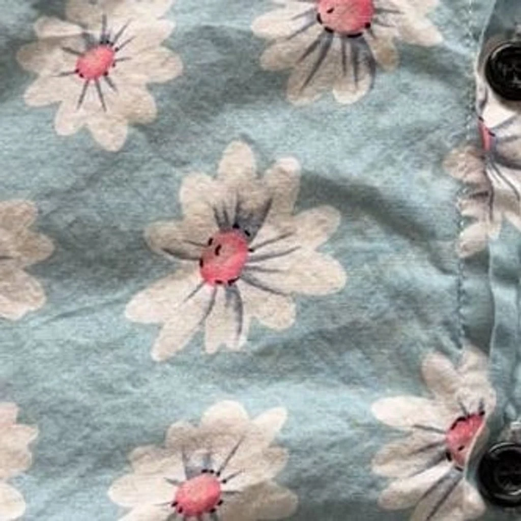 Men's Floral Daisy Print Tropical Hawaiian Cotton Flower Shirt –XL