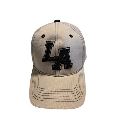 NWT Beige or off-white with black LA embroidery adjustable snapback
