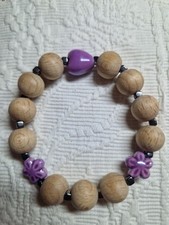 Bracciale Fatto A Mano di Perline di legno Handmade Bracelet Palissandro Italy