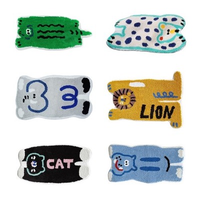 Flocking Carpet Nonslip Base Cartoon Animal Plush Floor Mat Rug for Home Decors