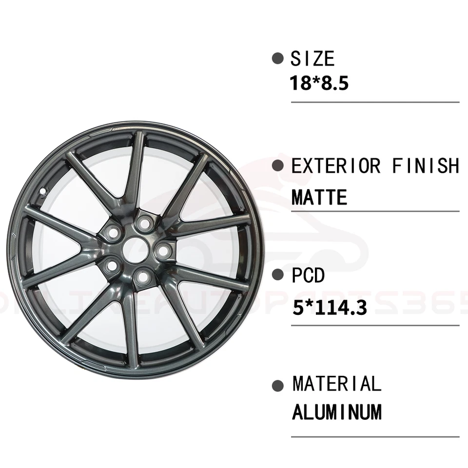 For Tesla Model 3 2017 2018 2019-2023 OEM Wheel 18" 18x8.5 Charcoal Rim 96276 - Image 2 of 4