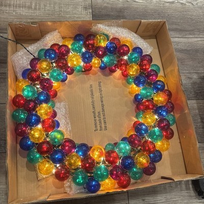 Twinkle GLOBE WREATH - Vintage 23  Light Up Christmas Xmas Decor In Original Box