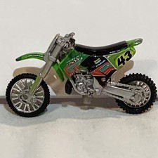 Bicicleta de Motocross Kawasaki Pro Circuit 43 Mini Modelo Bicicleta Juguete Verde y Negro