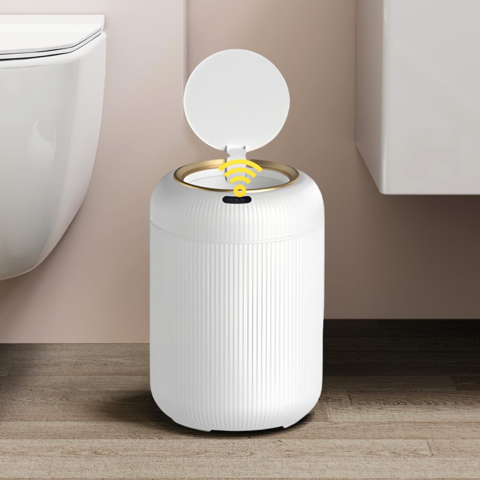 Motion Sensor Trash Can with Lid, 3 Gallon / 11 L Automatic Bathroom Trash Ca...