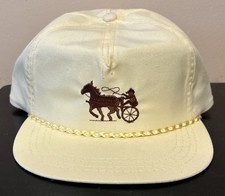 Vintage Derby Cap Kentucky Derby Yellow Rope Hat USA Leather Strap