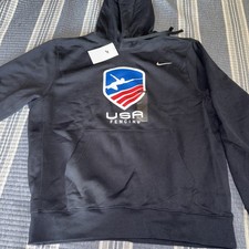 New Nike Mens Black USA FENCING Hoodie SWEATSHIRT PULLOVER SIZE L