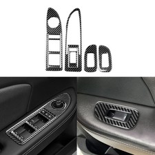 Cubierta de panel de interruptor de elevación de ventana de fibra de carbono real 6 piezas para Dodge Avenger 2011-14