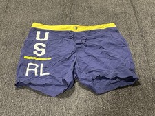 VINTAGE Polo Sport Ralph Lauren Nylon Running Shorts Yellow Large 90s USA Logo