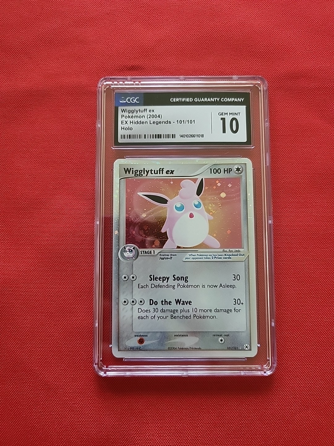 GEM MINT Pokemon: Wigglytuff ex EX Hidden Legends 101 Ultra Rare - CGC 10 SWIRL