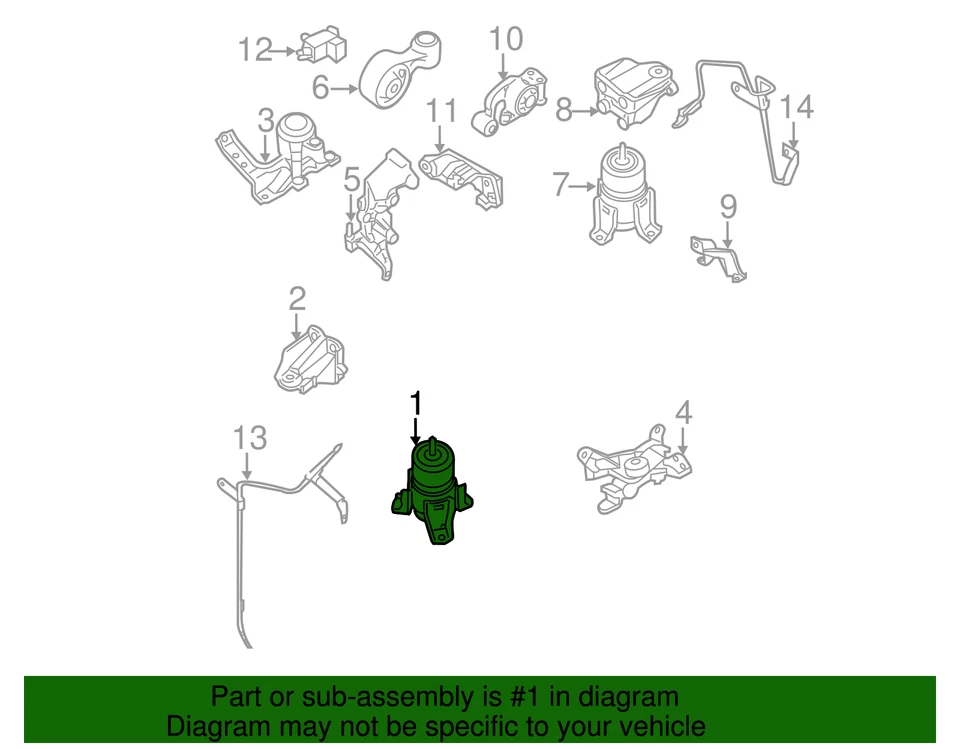 Genuine Nissan 2015-2017 Nissan Quest - Front Mount 11270-JN00E - Image 3 of 3