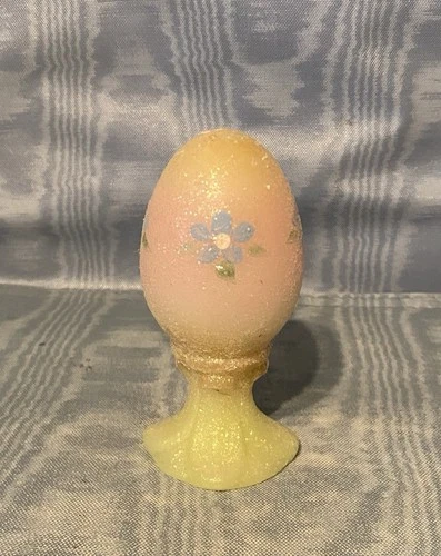 Vintage Rare Fenton  Sparkle Multi-color Egg Pedestal  Figurine     USA