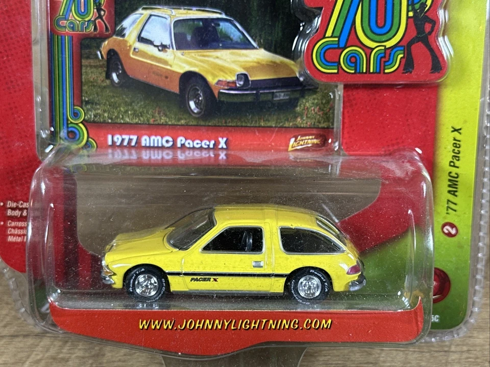 Johnny Lightning Yellow ‘77 AMC Pacer X Those 70s Cars R2 1:64 2008 Diecast - Image 2 of 4