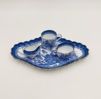 1875-1890 Spode Copeland Blue Willow Doll s Tea Set Cup Creamer Sugar bowl Tray