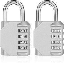 Candado combinacion 4 digitos exterior escuela gym set 2plata locker caja puerta