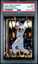 2025 TOPPS CHROME BLACK RAYWAVE #54 BRENT ROOKER 3/10 PSA 10