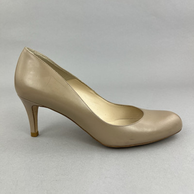 LK Bennett Nude Leder Slipper Pumps Büro Arbeit Hochzeit Party Schuhe UK4,5