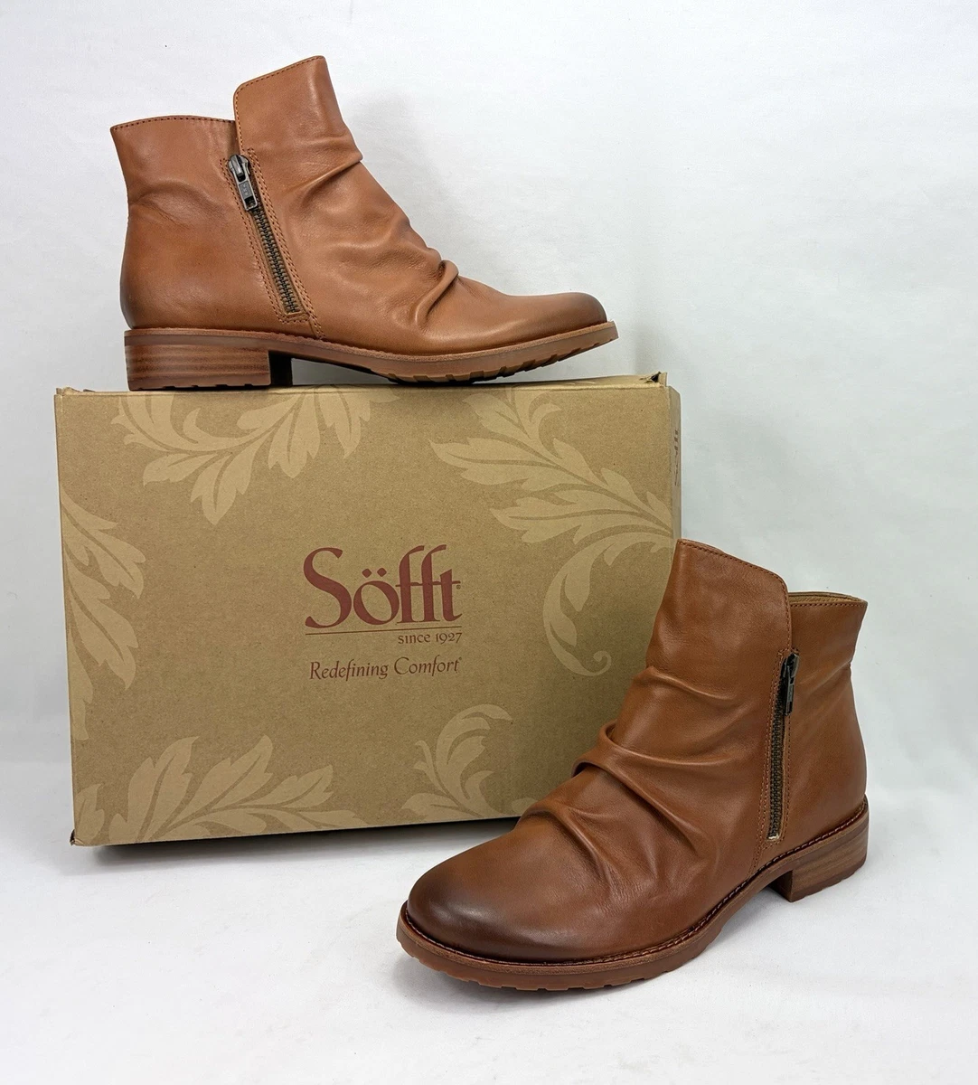 genuine leather brown women's dress boots on sale Round Toe Formal for Women for Category: Dressing Gowns
