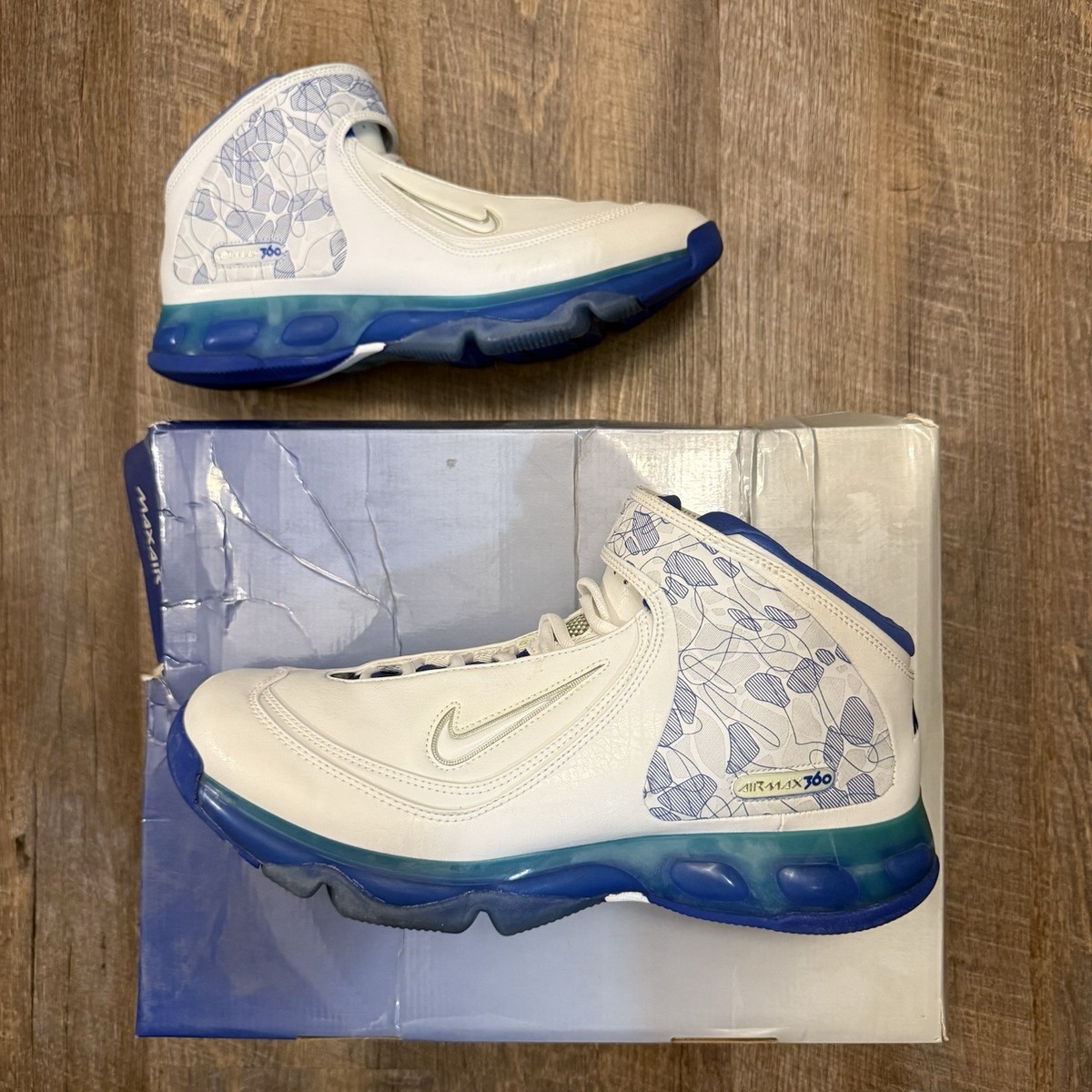Nike Air Max 360 BB White Varsity Royal Blue 2005 Size 11.5  display picture 2