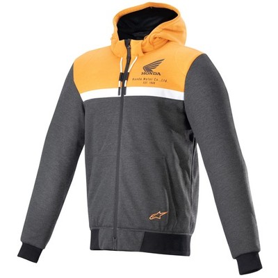 Alpinestars Honda Chrome Street Hoodie schwarz/melange/orange Protektor Jacke