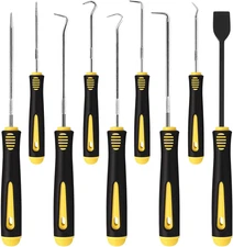 9PCS Hook and Pick Tool Set with Scraper- Automotive Pick Set with Metal Pick To