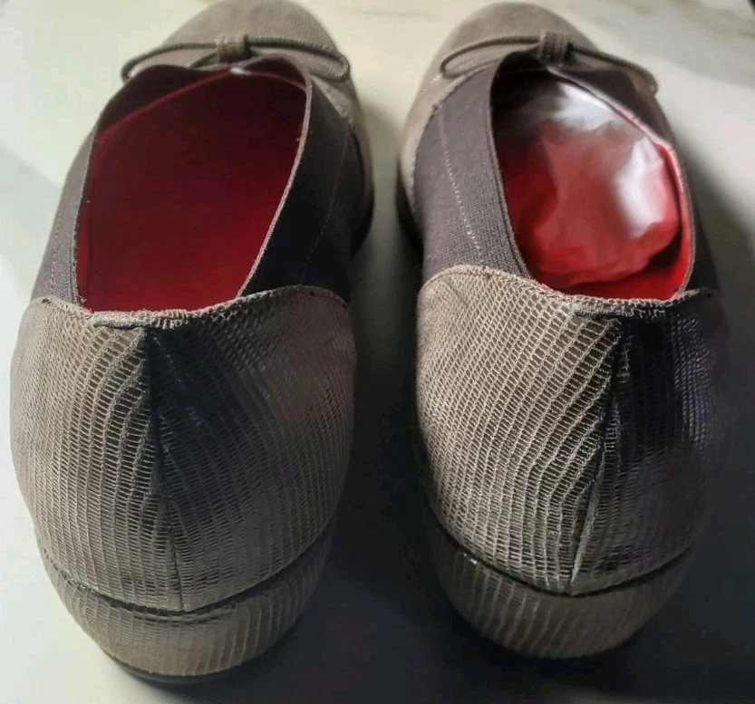 AMALFI MINITEJUS-Rangoni Italy Womens Size 8M  Gray Patent Lizard Leather Italy - Image 3 of 4