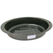 22lb 19"x12.5" GRANITE WARE OPEN OVAL ROASTING PAN oven turkey meat roaster H34