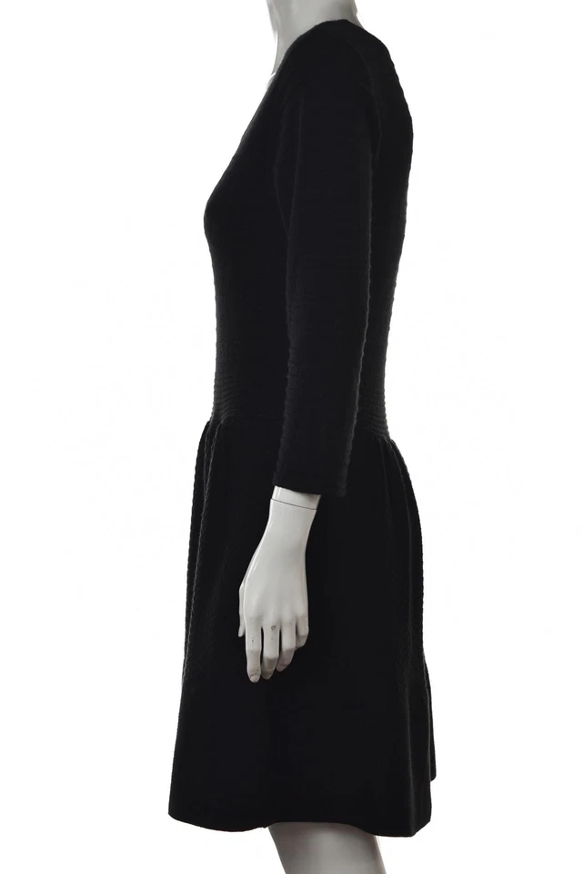 Jessica Simpson 女式连衣裙 L 码黑色毛衣紧身膝长 3/4 袖 — 第 3/4 张图片