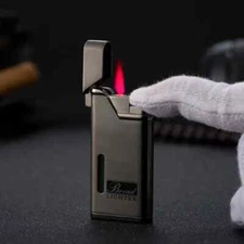 Refillable Lighters Butane Cigar Lighters Metal Gas Lighter Windproof Red Flame