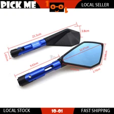 2x CNC Rearview Mirror fit Suzuki Scooter Skywave Burgman Series Gemma etc. Blue
