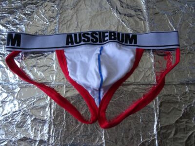 Underwear Aussiebum Jock Homerun Weiß - Rot - Blau - Größe L - DER HINGUCKER